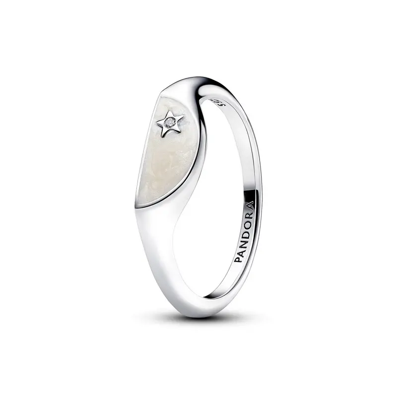Pandora ME Halve Emaille Zegelring zilver 193325C01
