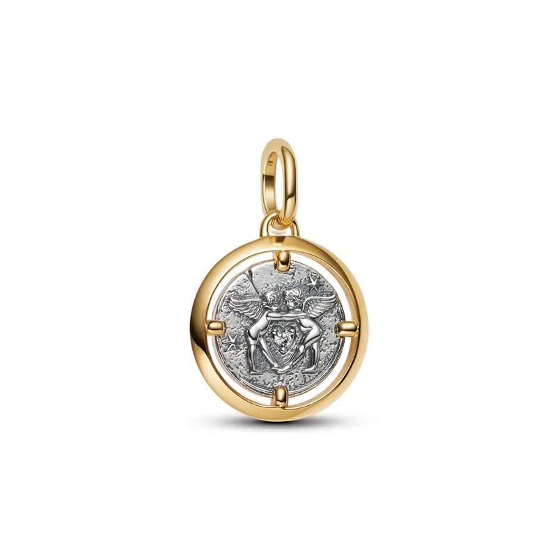 Pandora Medaillonbedel Cupido bicolor zilver en goudverguld 764088C01