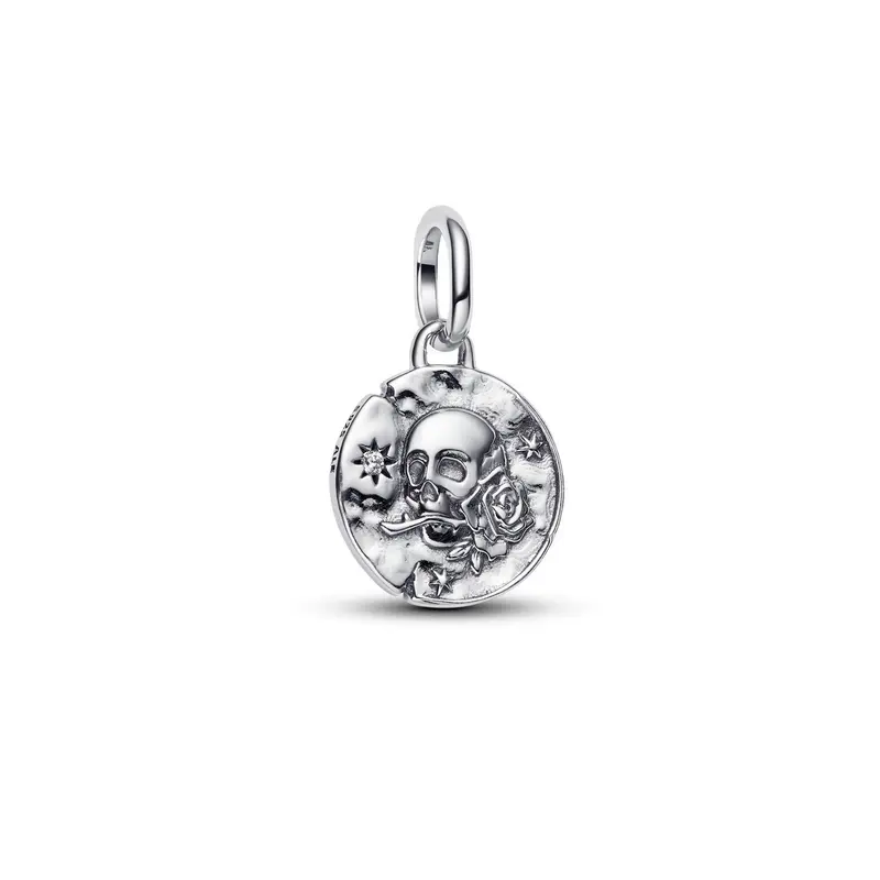 Pandora Medaillonbedel schedel zilver 794089C01