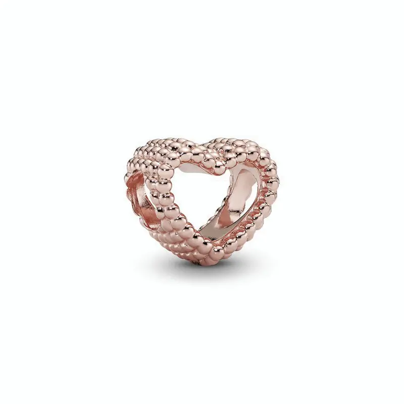 Pandora Met Kralen Bezet Open Hart Bedel roségoudverguld 787516