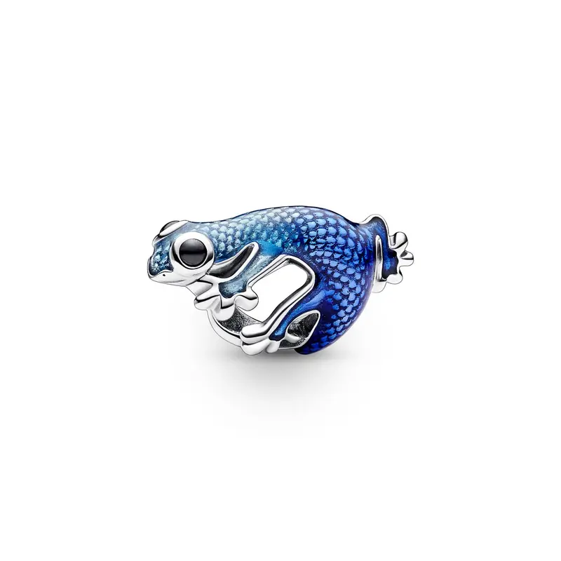 Pandora Metallic Blauwe Gecko Bedel zilver 792701C01