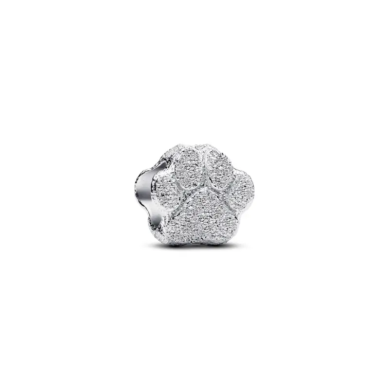 Pandora Minibedel getextureerde pootafdruk zilver 794043C00
