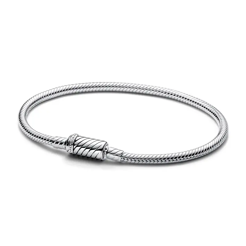 Pandora Moments magnetische schuifsluiting slangenschakelarmband zilver 590122C00