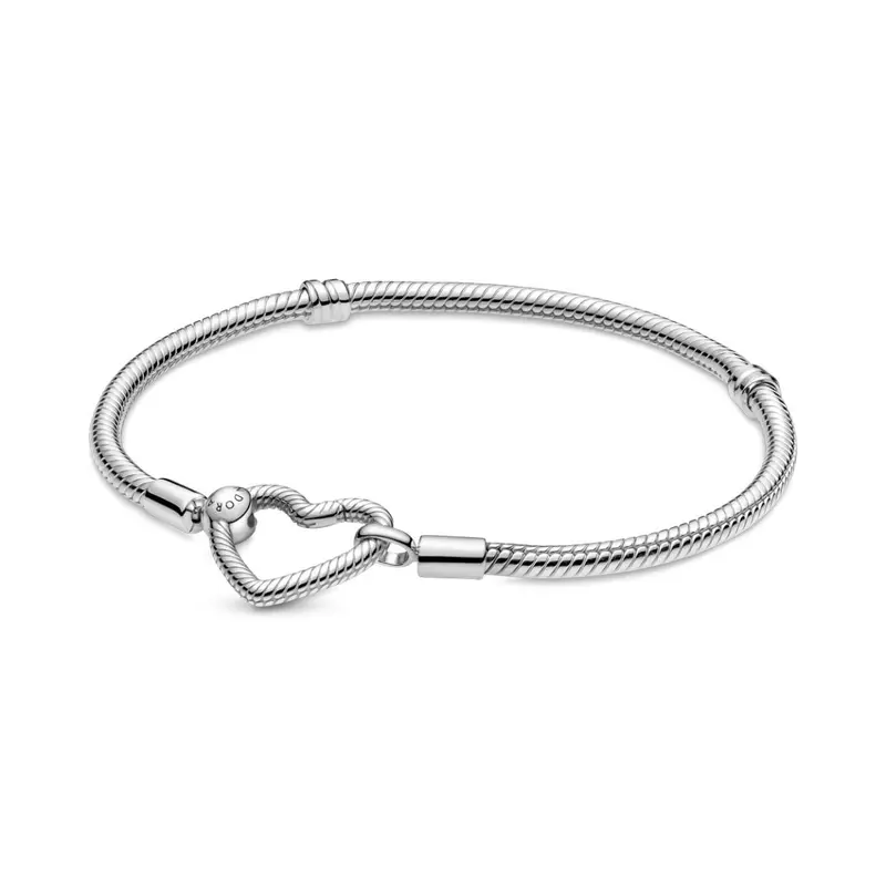 Pandora Moments Snake Chain Armband met Hartsluiting zilver 599539C00