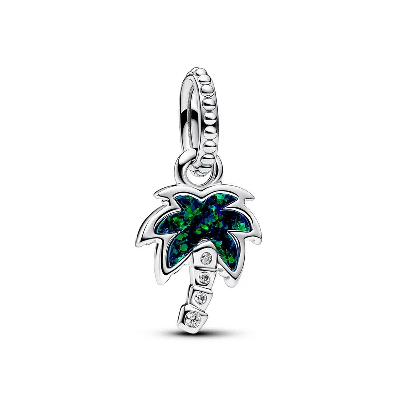Pandora Opalescent Groene Palmboom Hangende Bedel zilver 793352C01