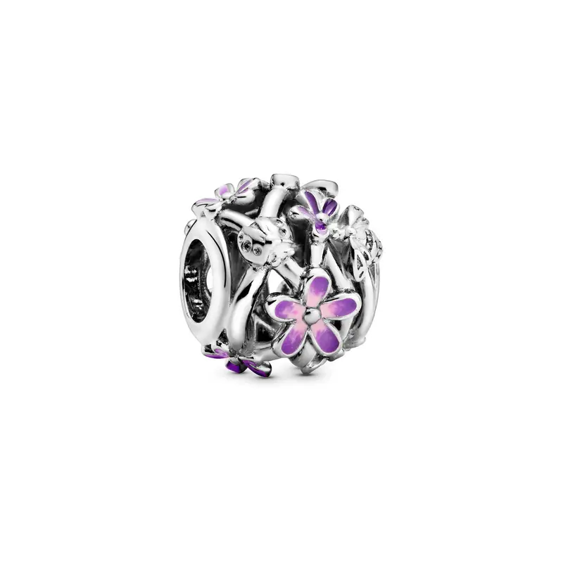 Pandora Opengewerkte Paarse Madeliefjes Bedel zilver 798772C02