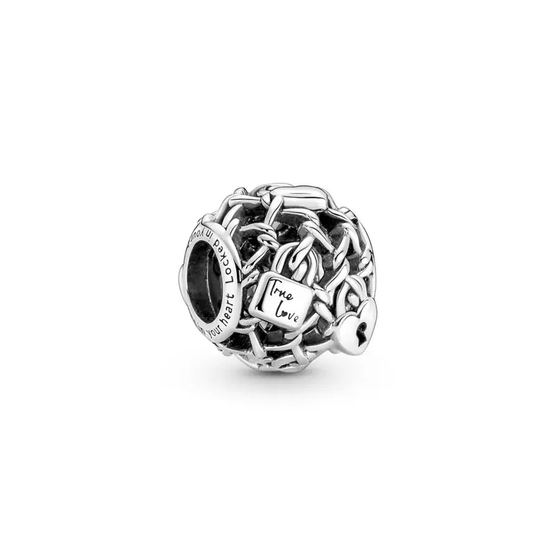 Pandora Opengewerkte Schakel Hangslot Bedel zilver 790071C00