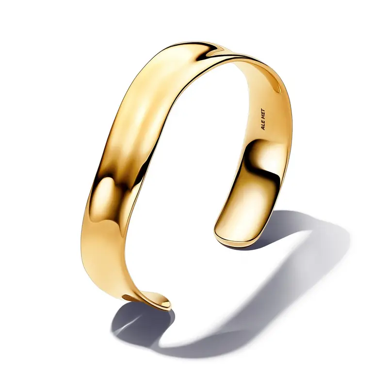 Pandora Organisch Gevormde Brede Open bangle goudverguld 563302C00