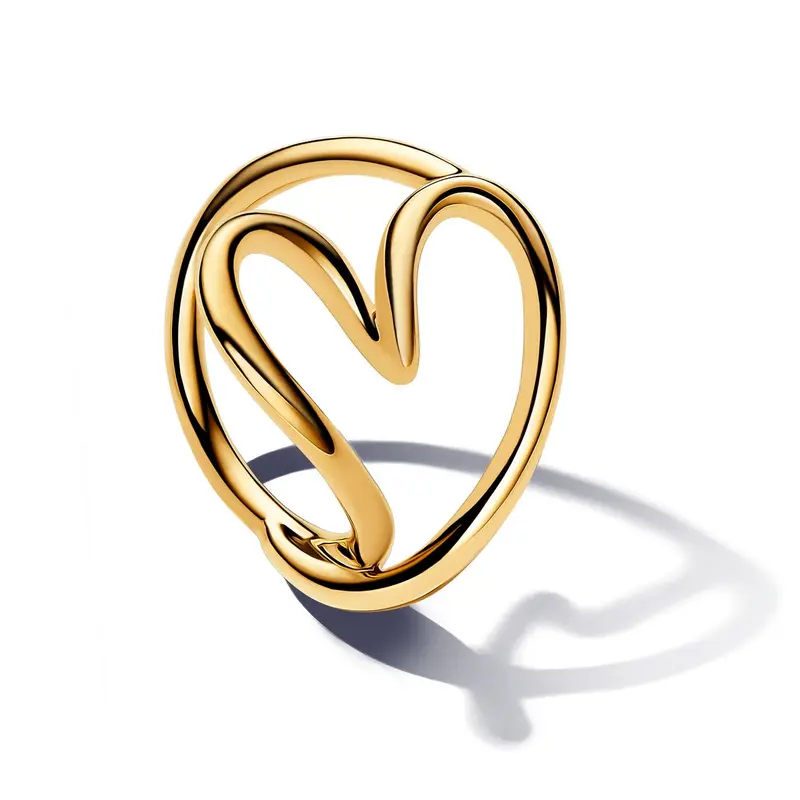 Pandora Organisch Gevormde Hart Ring goudverguld 163288C00