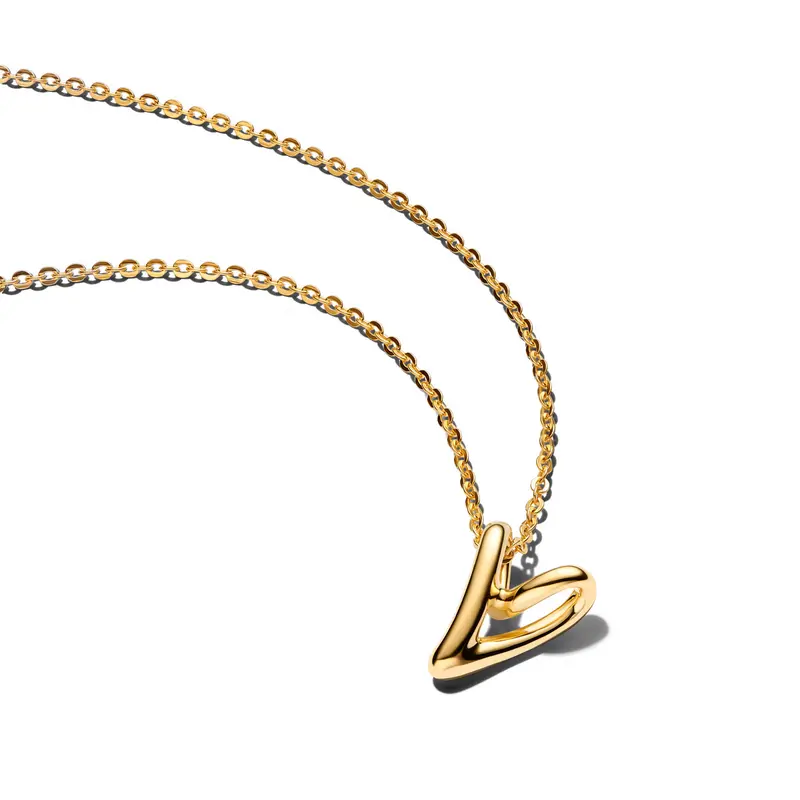 Pandora Organisch Gevormde Ketting met Kleine Hartvormige Hanger goudverguld 364360C00