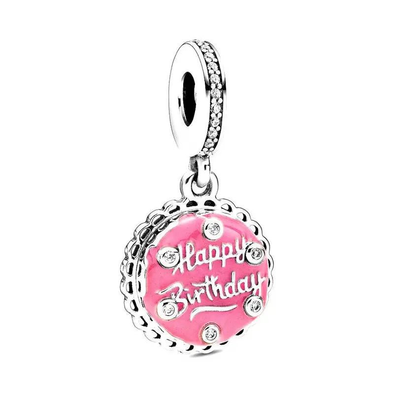 Pandora Pink Birthday Cake Hangende Bedel zilver 798888C01