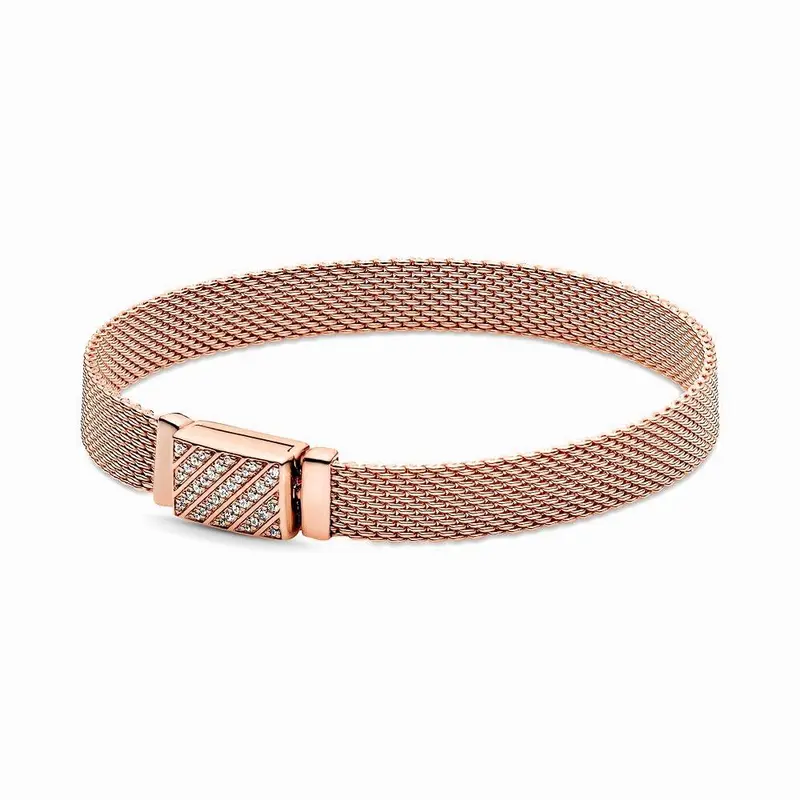 Pandora Reflexions Armband met Lange Pavé Sluiting roségoudverguld 589358C01