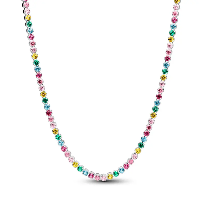 Pandora Regenboog Tennis Halsketting zilver 394648C01