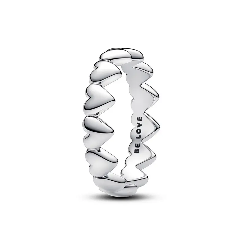 Pandora Rij Harten Ring zilver 193427C00