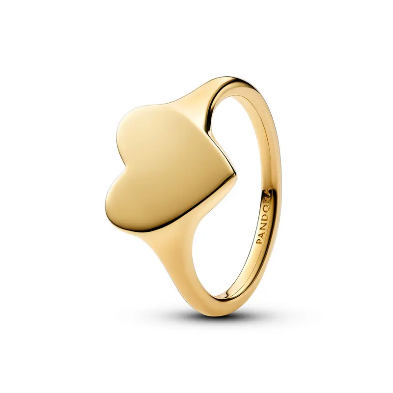 Pandora Ring graveerbaar hart goudverguld 163988C00