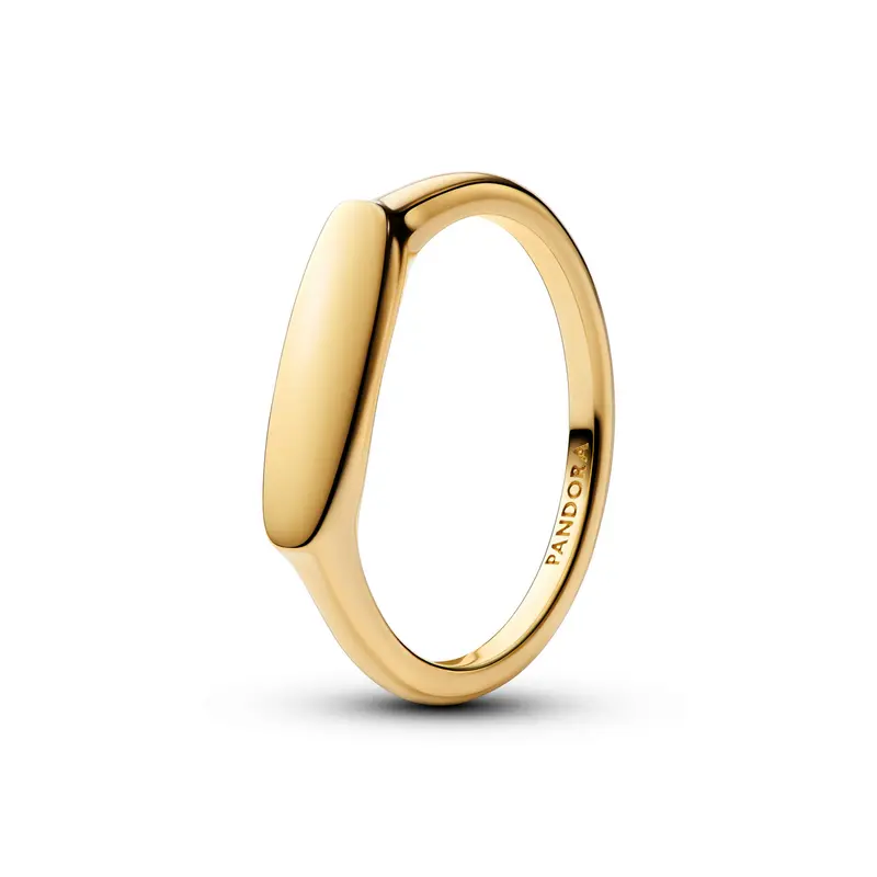 Pandora Ring met graveerbaar staafje goudverguld 163986C00