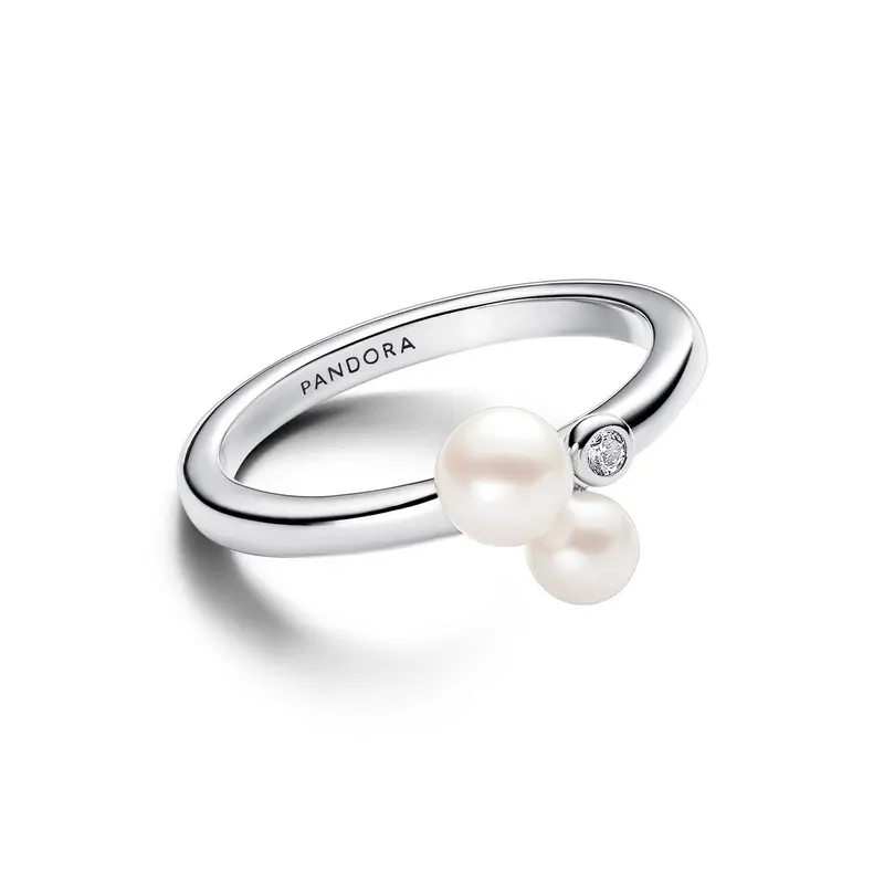Pandora Ring met Twee Behandelde Gecultiveerde Zoetwaterparels zilver 193156C01