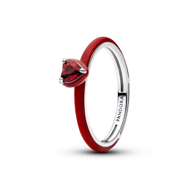Pandora Rode Hart Chakra Ring zilver 193088C05