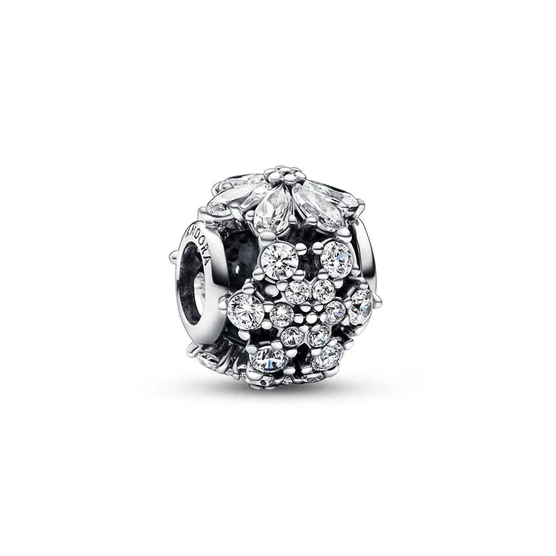 Pandora Ronde Bedel Sprankelende Herbarium Cluster zilver 792383C01