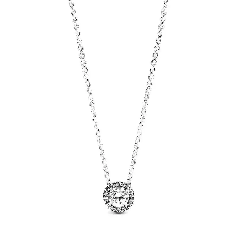 Pandora Ronde Sprankelende Stralenkrans Ketting zilver 396240CZ