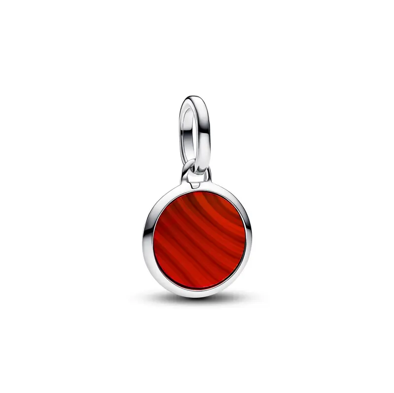 Pandora Rood Muranoglas Graveerbare Mini Medaillonbedel zilver 793389C01