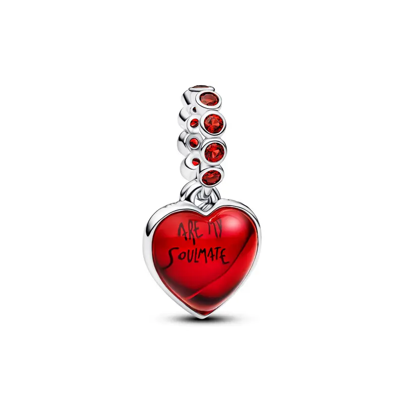 Pandora Rood Muranoglas Rood Hart Hangende Bedel zilver 794429C01