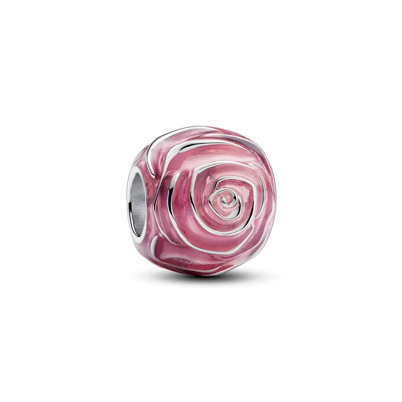 Pandora Roze roos in bloei bedel zilver 793212C01