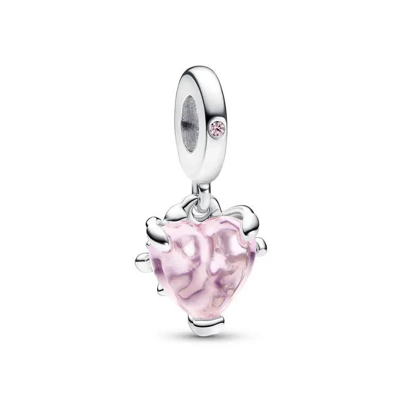 Pandora Roze Stamboom en Hart Hangende Bedel zilver 792654C01
