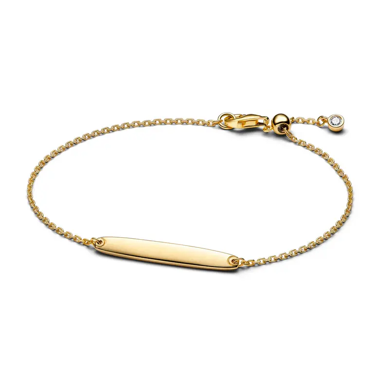 Pandora Schakelarmband met graveerbaar staafje goudverguld 564010C01