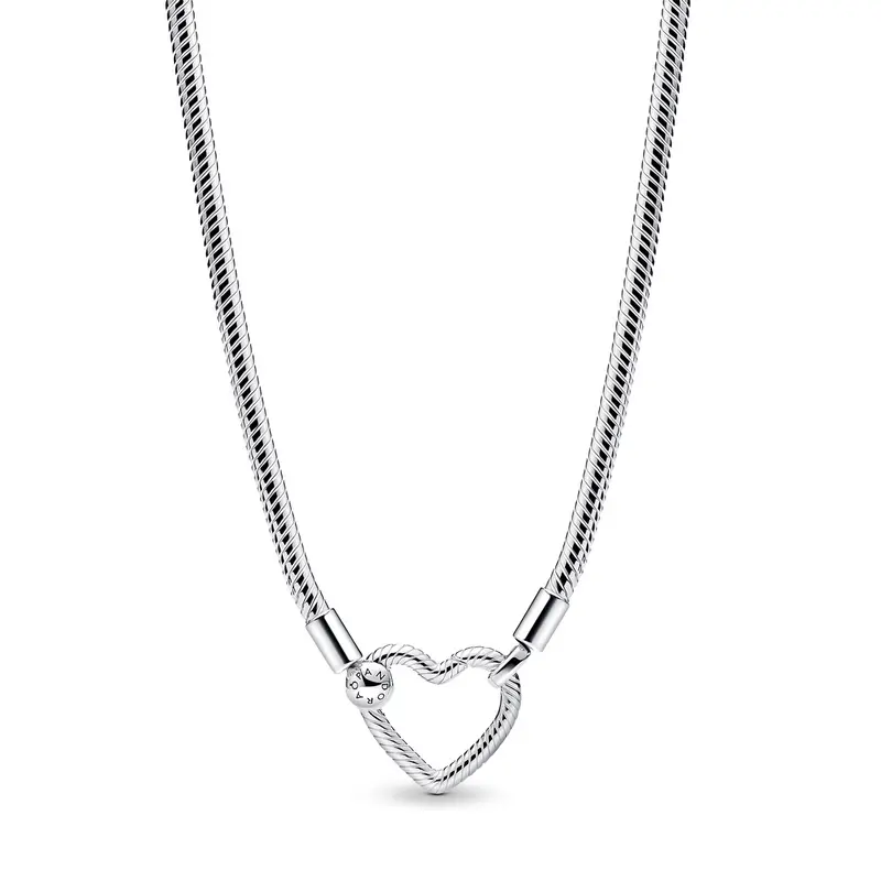 Pandora Snake Chain-halsketting met hartsluiting 393377C00