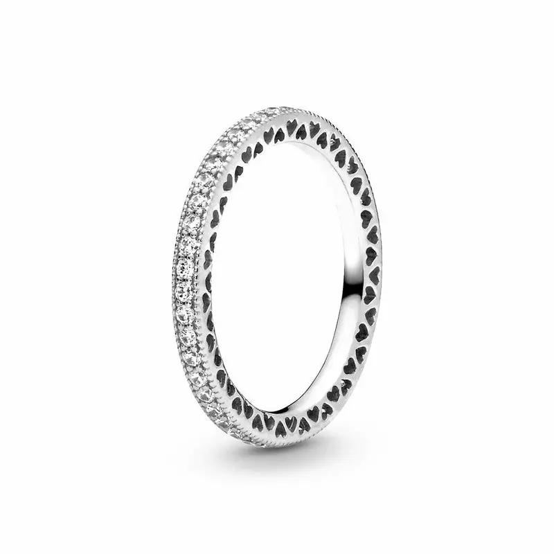 Pandora Sparkle & Hearts Ring zilver 190963CZ