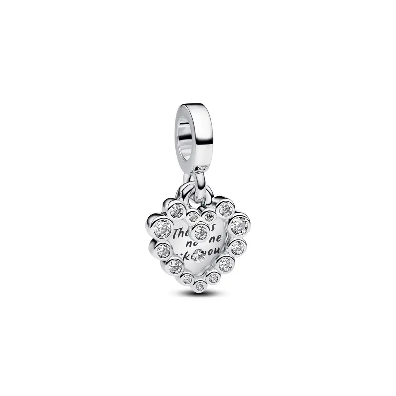 Pandora Sparkling Heart-dubbele hangende bedel zilver 793765C01