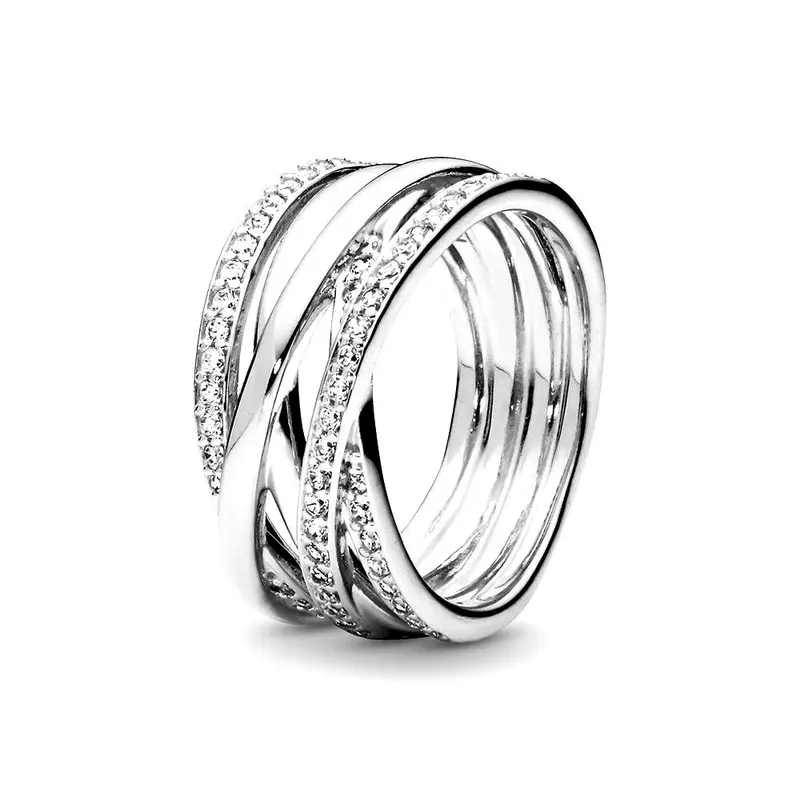 Pandora Sparkling & Polished Lines Ring zilver 190919CZ