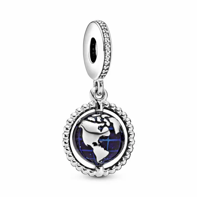 Pandora Spinning Globe Hangende Bedel zilver 798021CZ