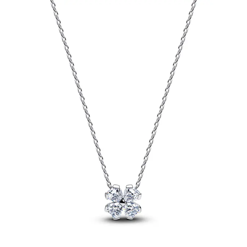 Pandora Sprankelend Klavertjevier Ketting met Hanger zilver 394502C01