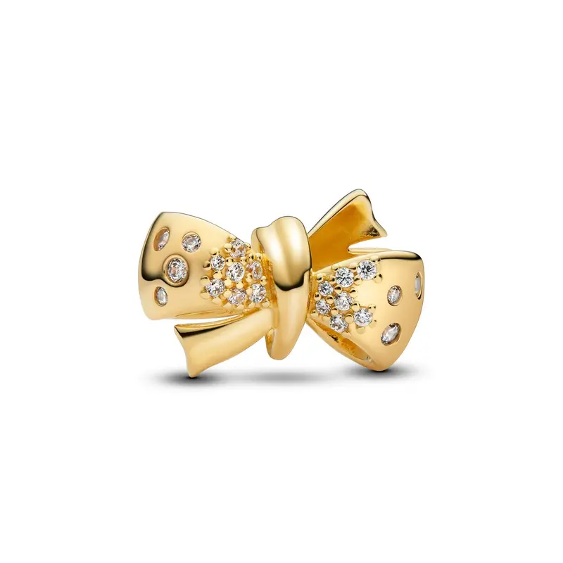 Pandora Sprankelende bedel met strik goudverguld 763442C01