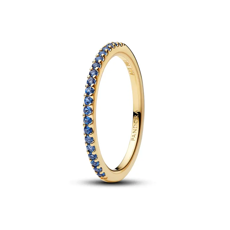 Pandora Sprankelende Blauwe Half-Eternity Ring goudverguld 162999C02