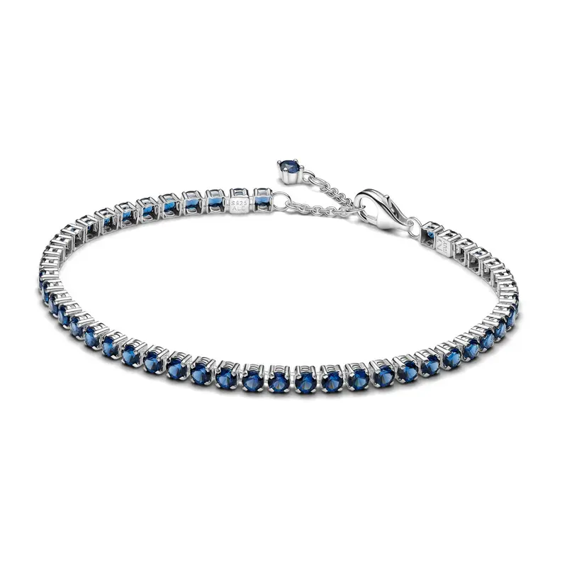 Pandora Sprankelende blauwe tennisarmband zilver 591469C02