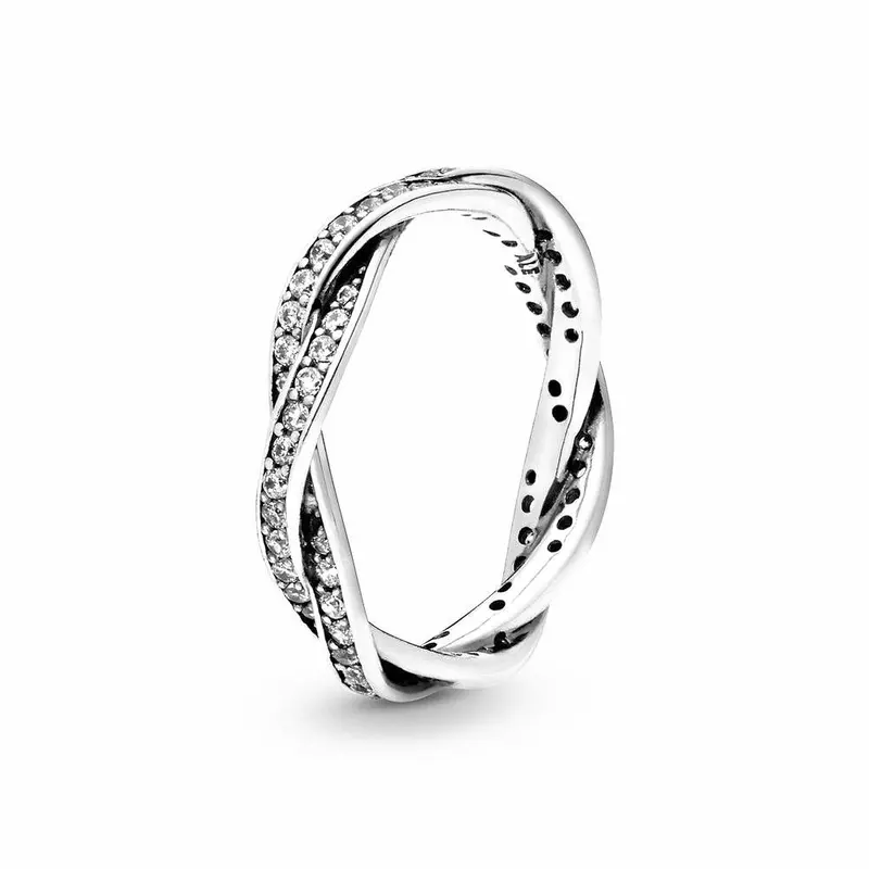 Pandora Sprankelende Gedraaide Lijnen Ring zilver 190892CZ