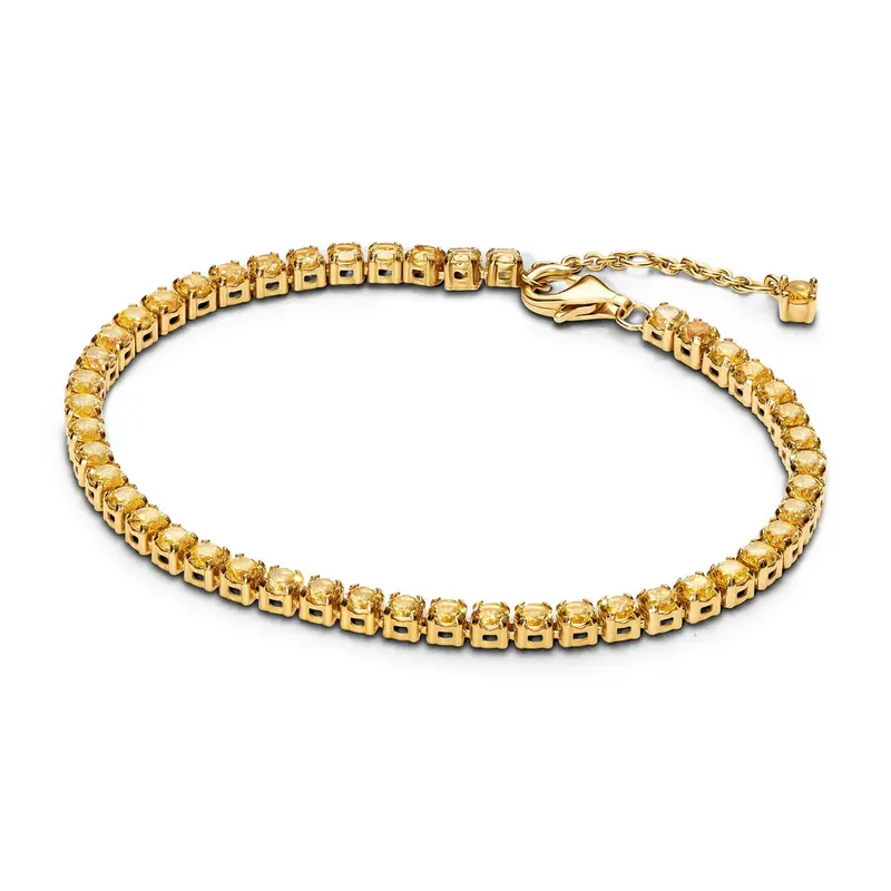 Pandora Sprankelende Gele Tennisarmband goudverguld 561469C03