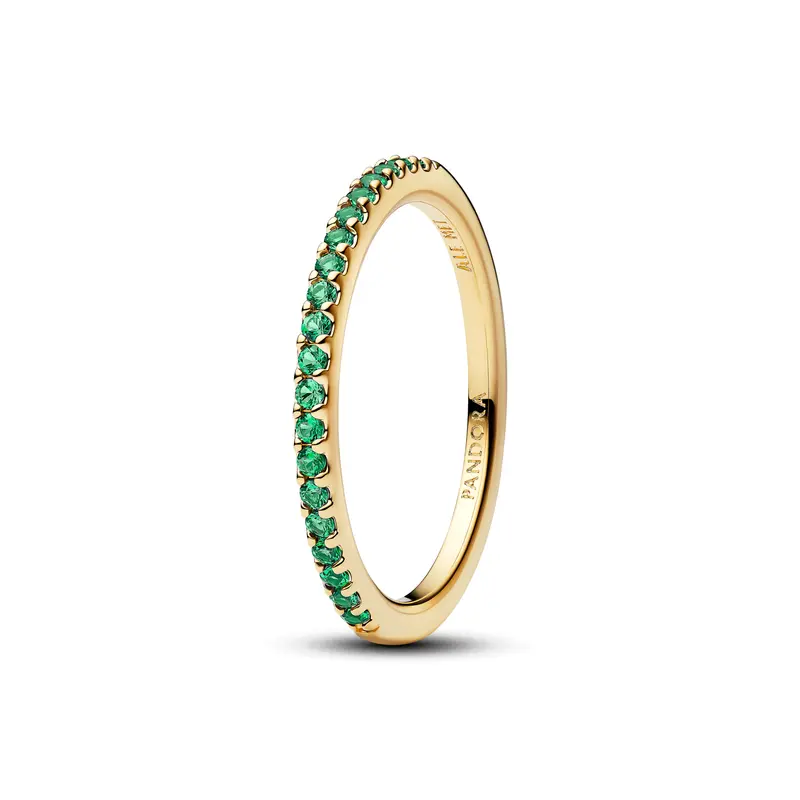 Pandora Sprankelende Groene Half-Eternity Ring goudverguld 162999C03