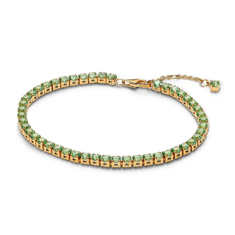 Pandora Sprankelende Groene Tennisarmband goudverguld 561469C02