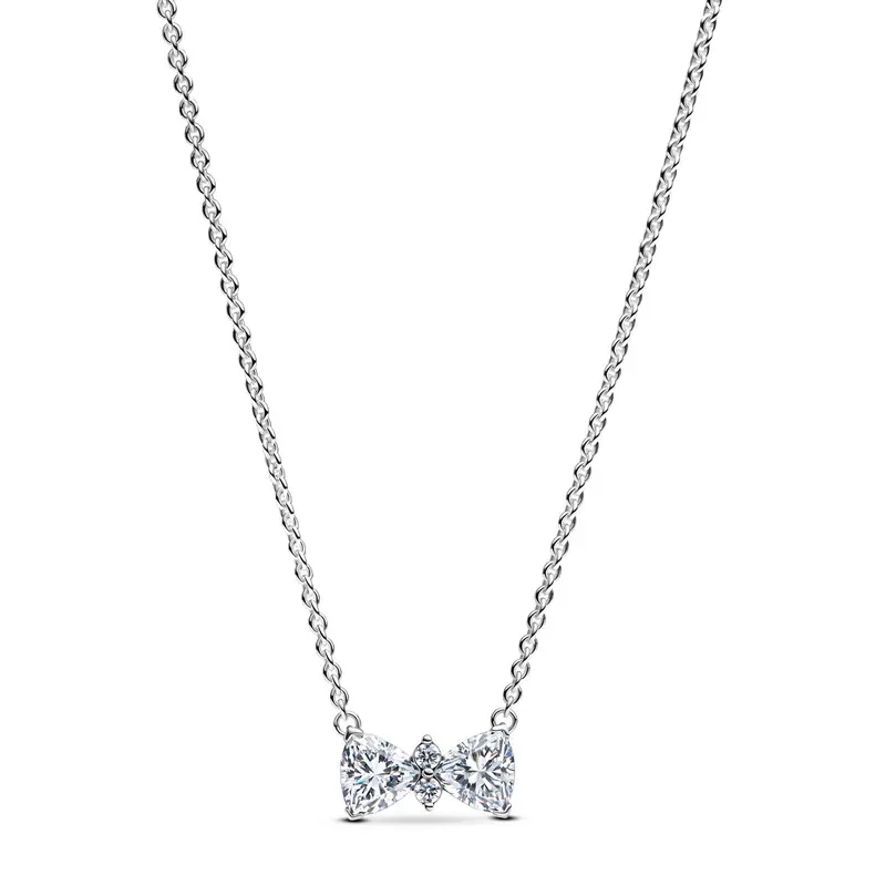 Pandora Sprankelende halsketting met strik zilver 393509C01