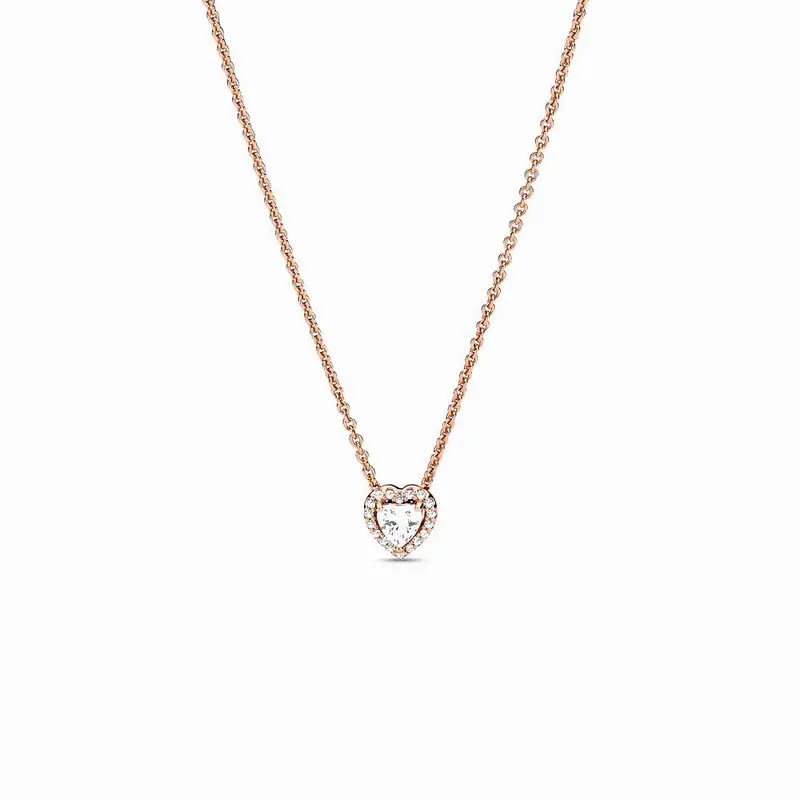 Pandora Sprankelende Hartketting roségoudverguld 388425C01