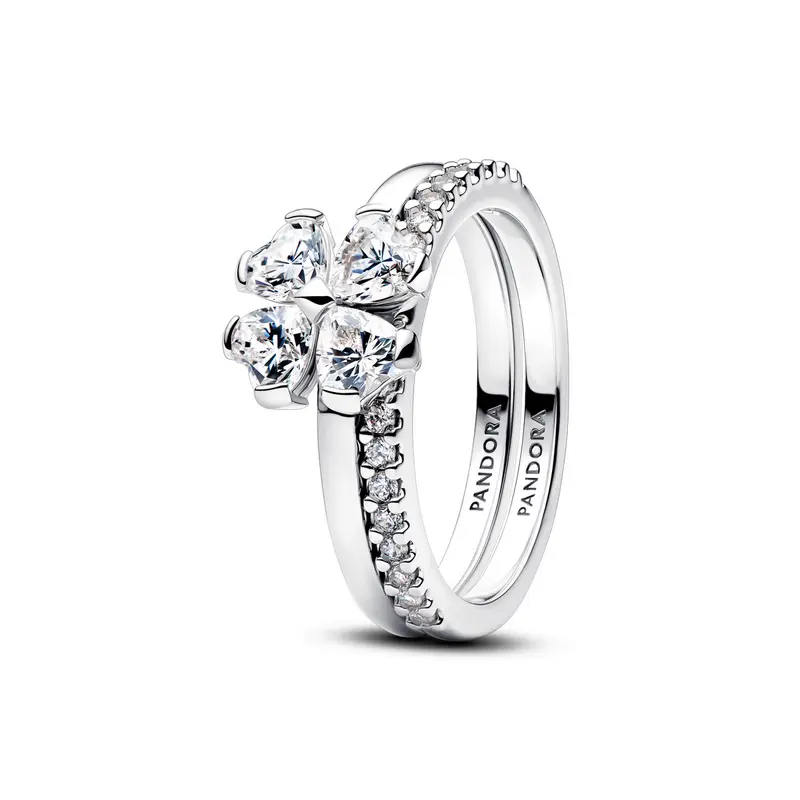 Pandora Sprankelende Klavertjevier Deelbare Ring zilver 194507C01