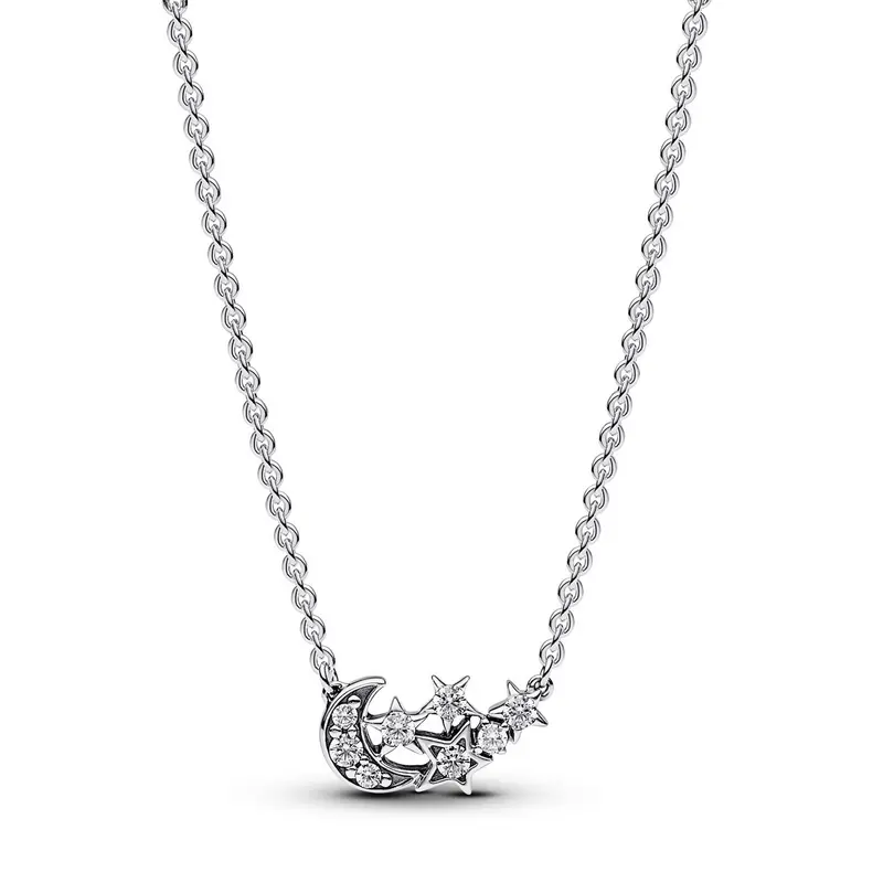 Pandora Sprankelende Maan- en Sterrenhalsketting zilver 392991C01