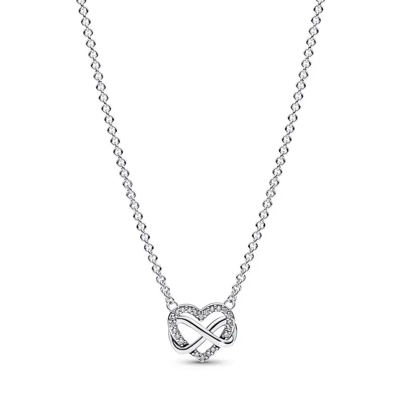 Pandora Sprankelende Oneindigheid Hart Halsketting zilver 392666C01