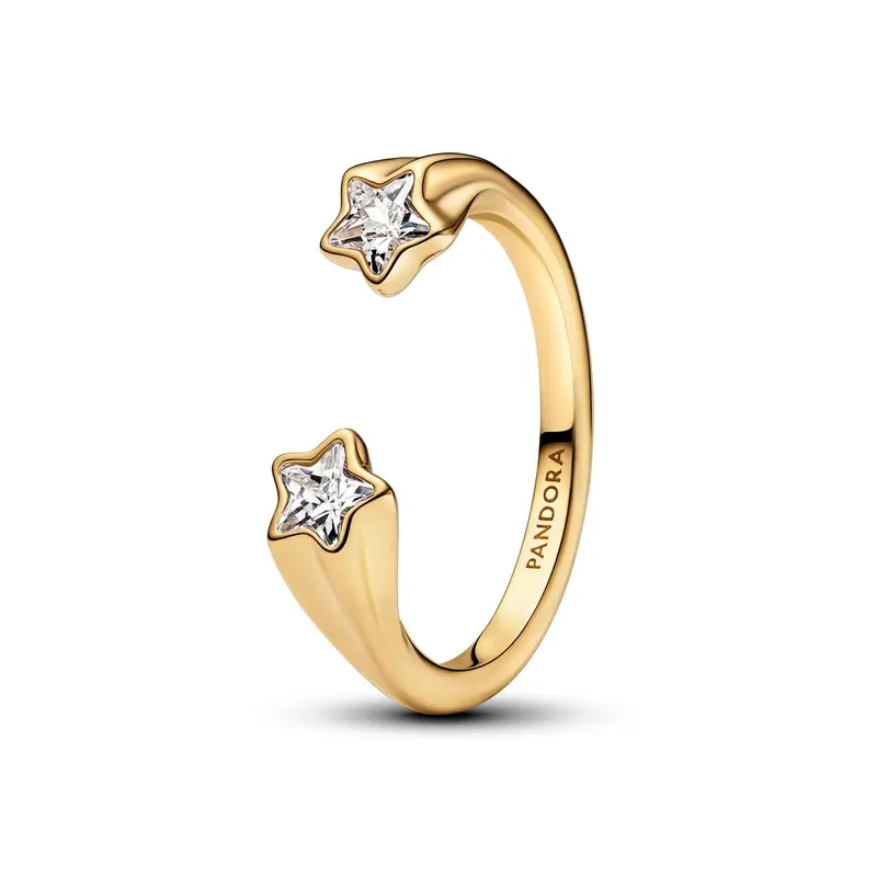 Pandora Sprankelende open ring met vallende sterren goudverguld 163582C01