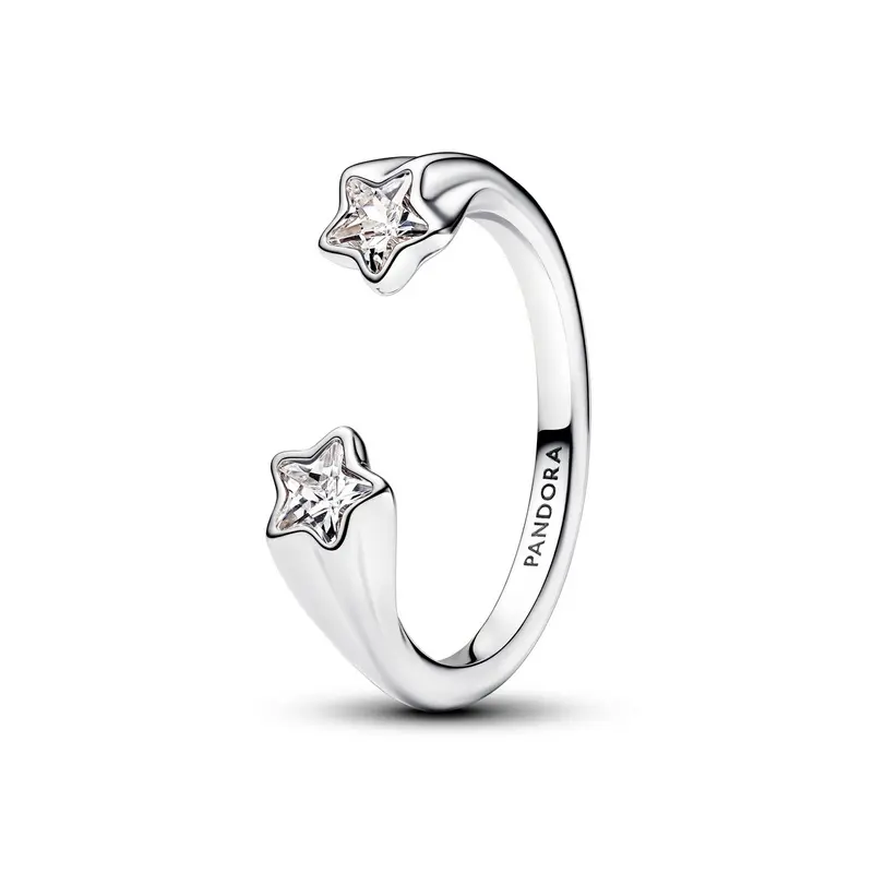 Pandora Sprankelende open ring met vallende sterren zilver 193582C01