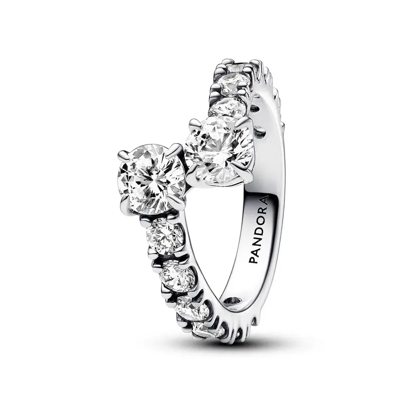 Pandora Sprankelende Overlappende Bandring zilver 193149C01